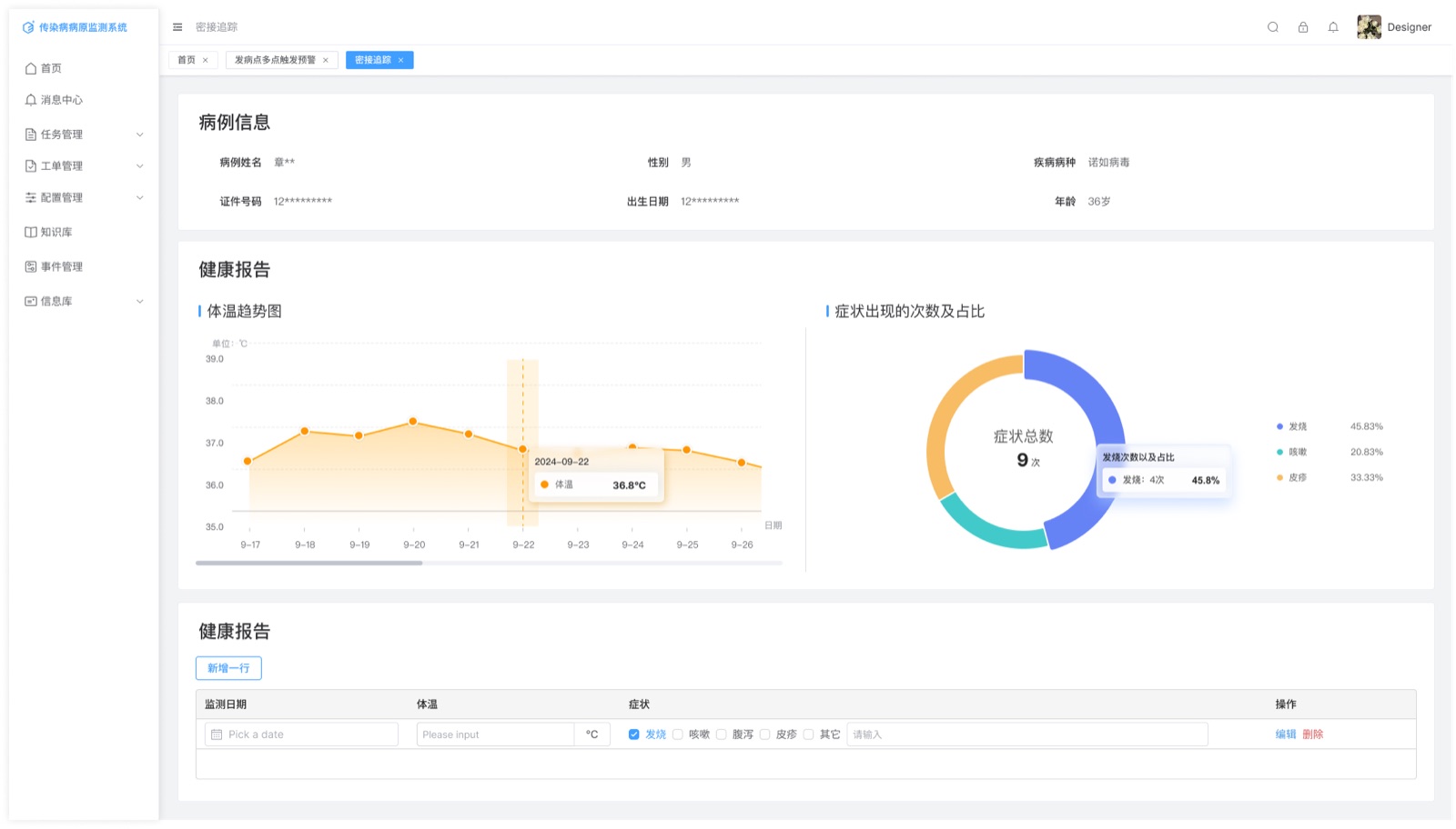 健康监测与报告：传染病病原监测系统 UI 设计稿