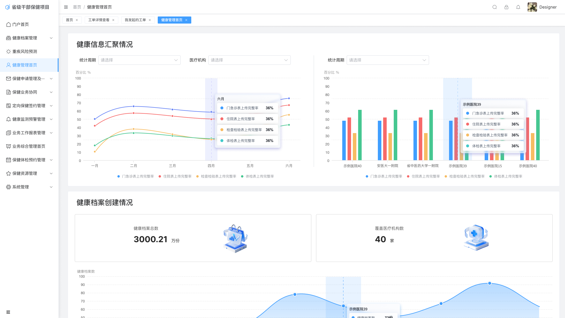 健康管理首页高保真设计图